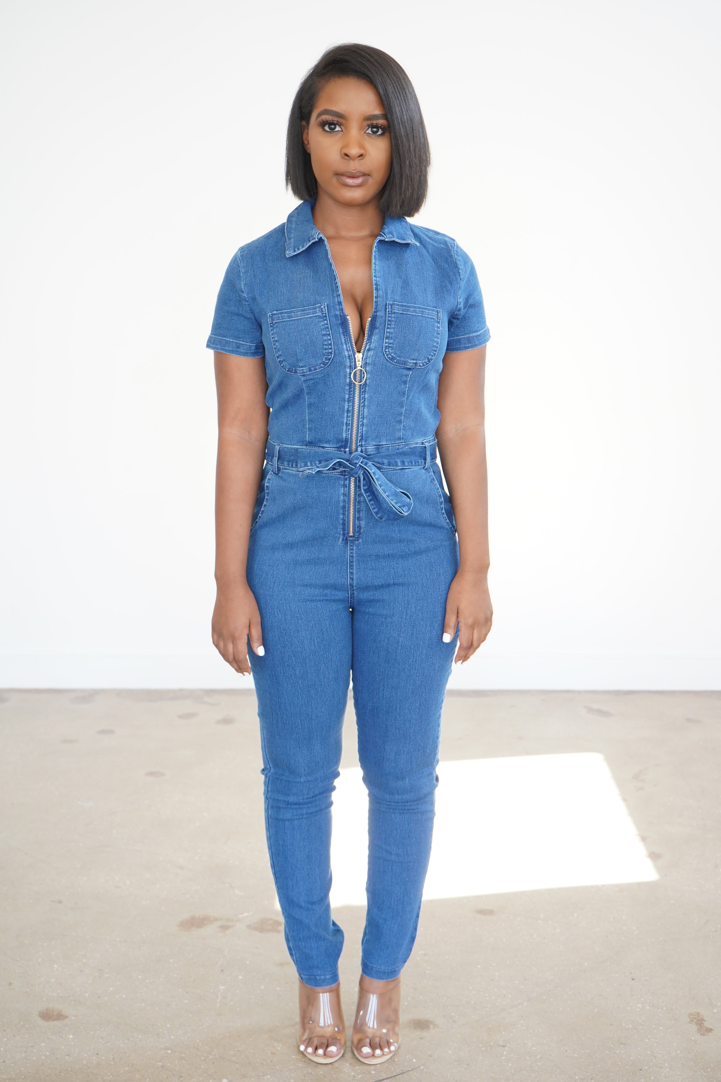 Buy StyleStone Women's Blue Denim Jumpsuit (3875BluRehaJSXXL) at Amazon.in