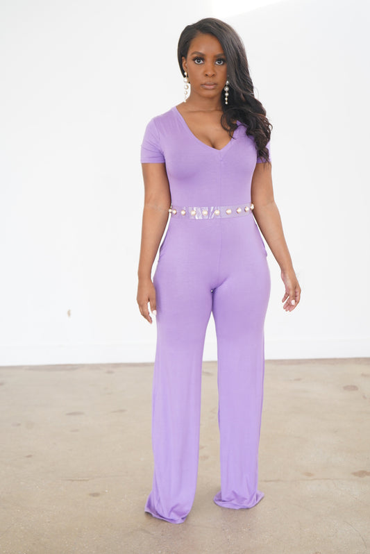 In The Moment Jumpsuit - Lavender