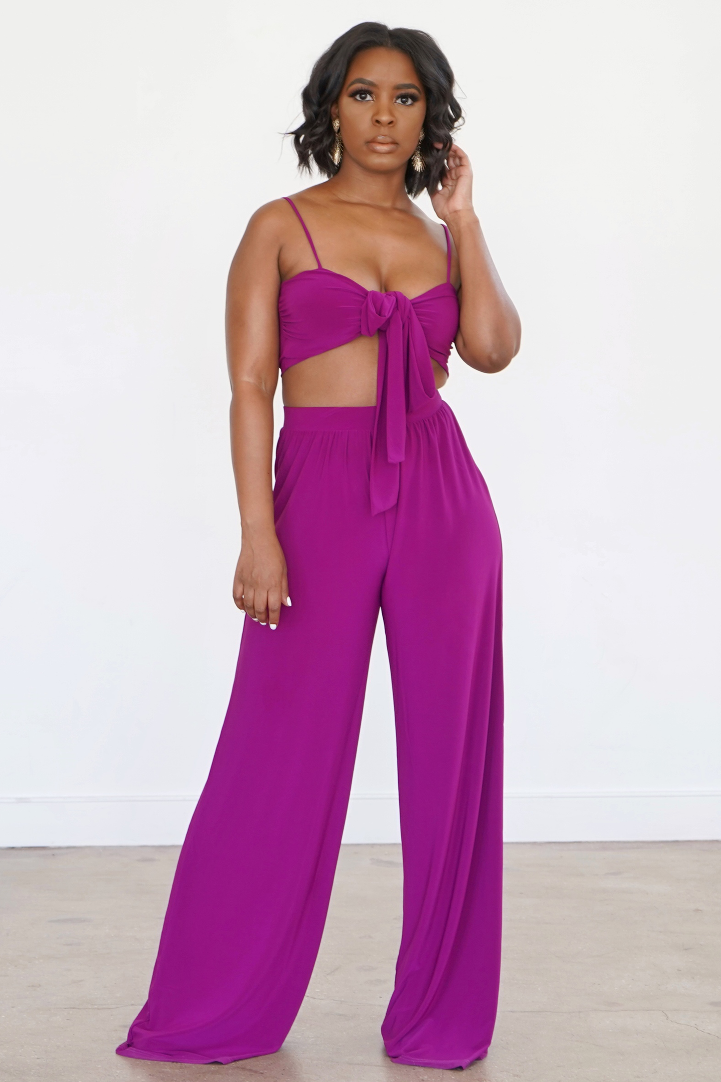 Lola Cropped Set-Purple